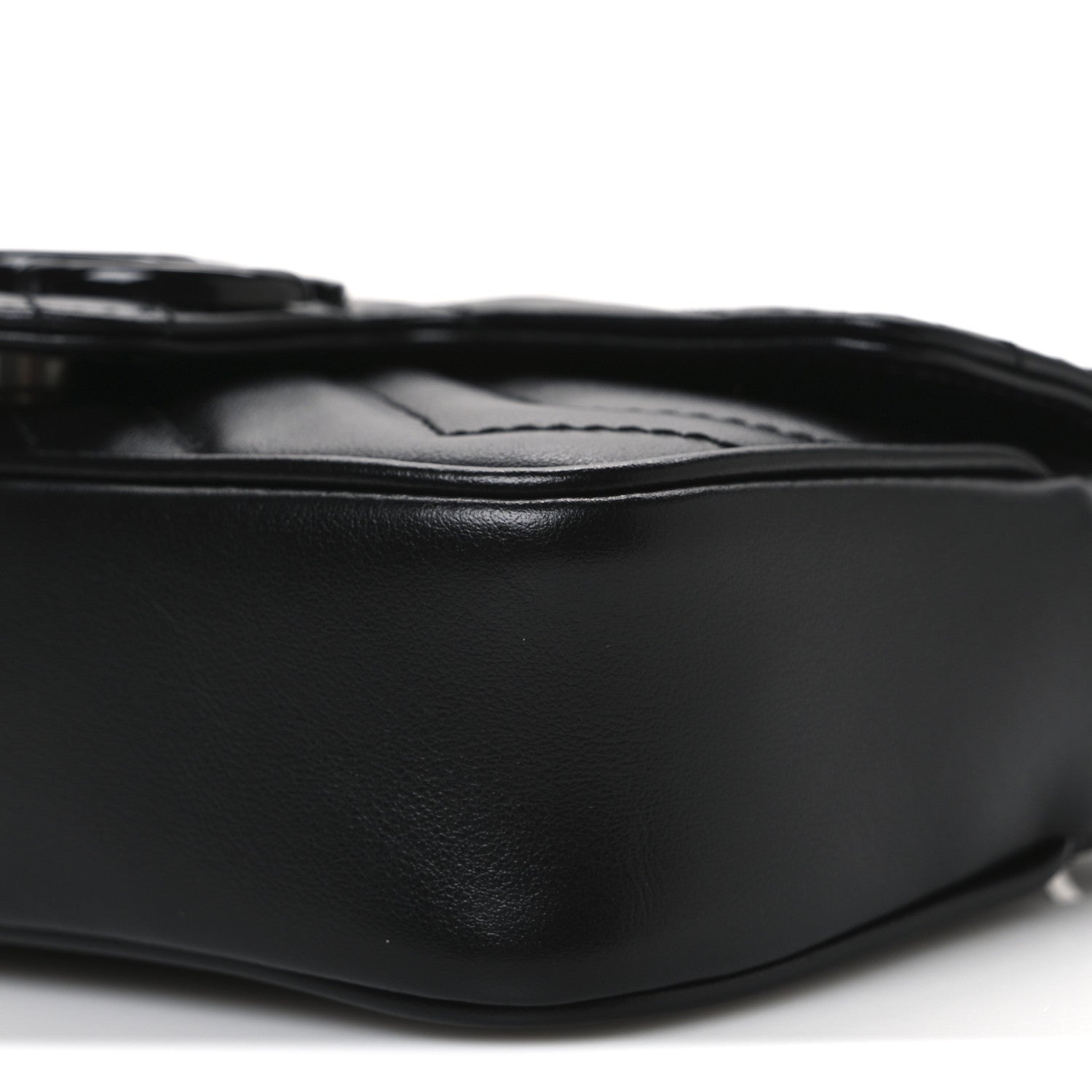 Gucci Calfskin Matelasse Monochrome GG Marmont Chain Belt Bag Black 10 of 10