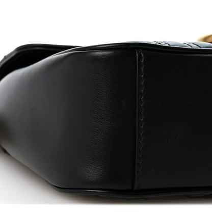 Gucci Calfskin Matelasse Medium GG Marmont Shoulder Bag Black 9 of 13