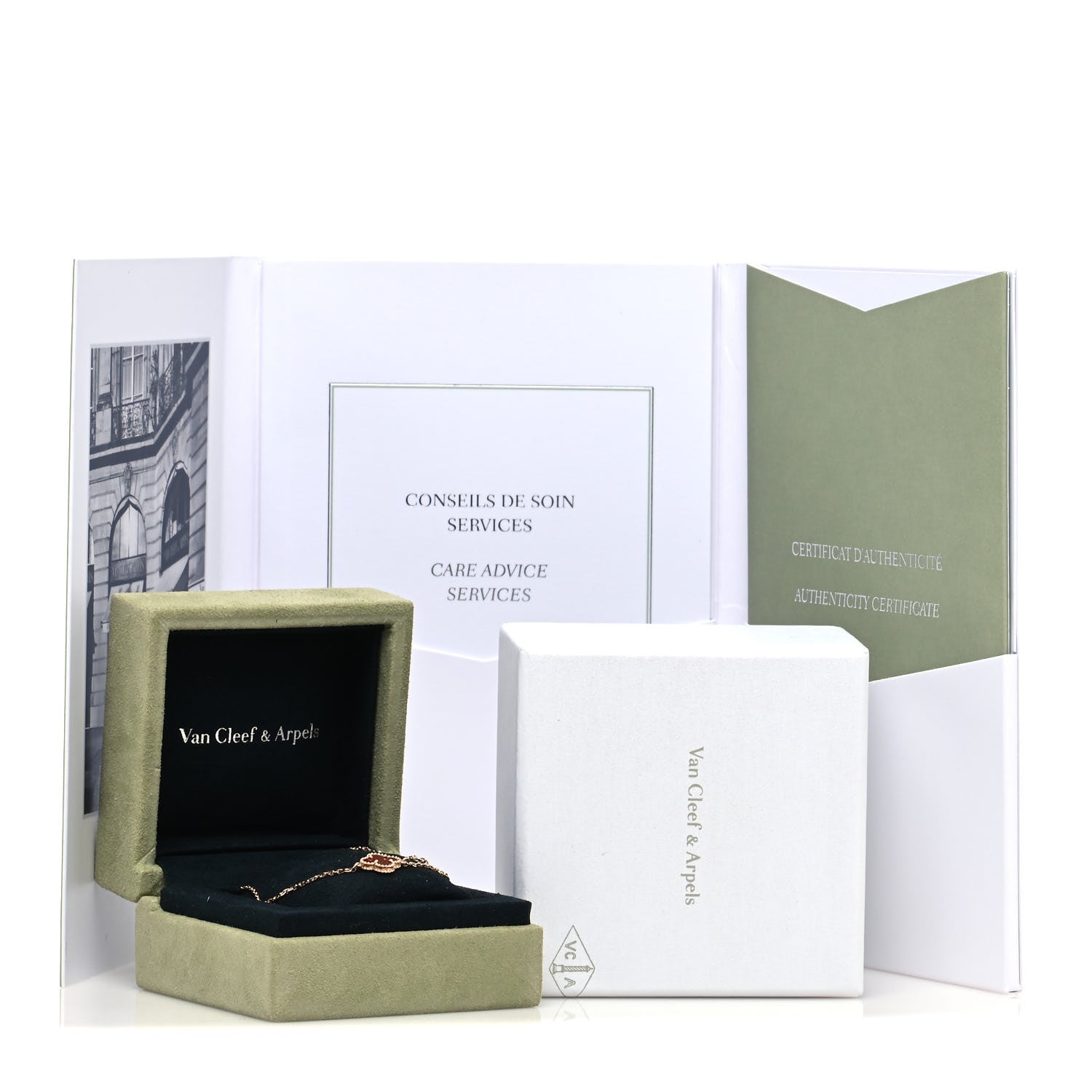 Van Cleef & Arpels 18K Rose Gold Carnelian Sweet Alhambra Bracelet 7 of 7