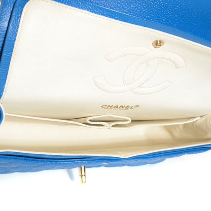 Chanel Caviar Quilted Medium Double Flap Blue 5 of 8