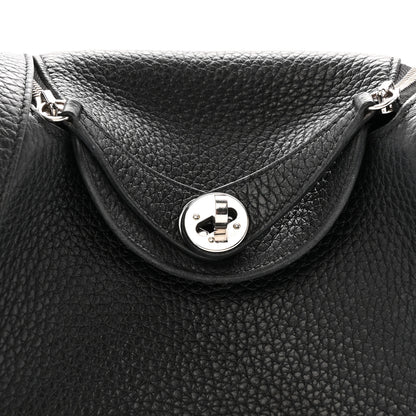 Hermes Taurillon Clemence Mini Lindy 20 Black 8 of 14