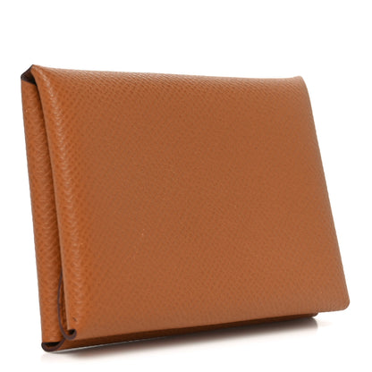 Hermes Epsom Calvi Duo Card Case Gold 3 of 8