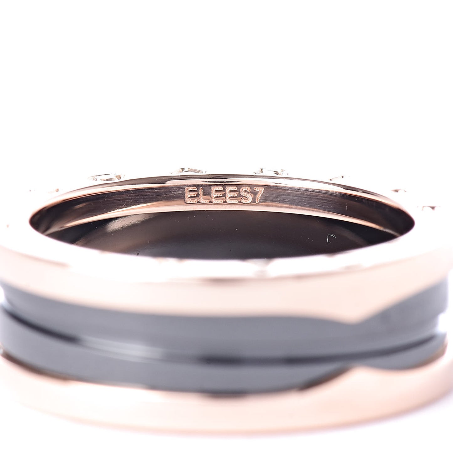 18K Rose Gold Black Ceramic B.Zero1 Two-Band Ring 62 10