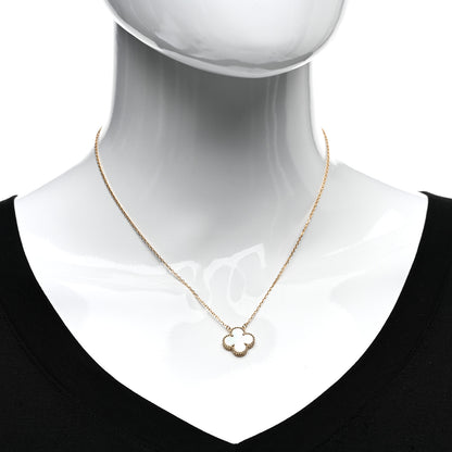Van Cleef & Arpels 18K Yellow Gold Mother of Pearl Vintage Alhambra Pendant Necklace 2 of 5