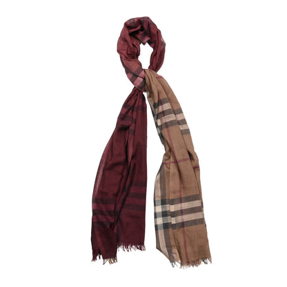 Burberry Wool Silk Gauze Ombre Giant Check Scarf Trench 1 of 6