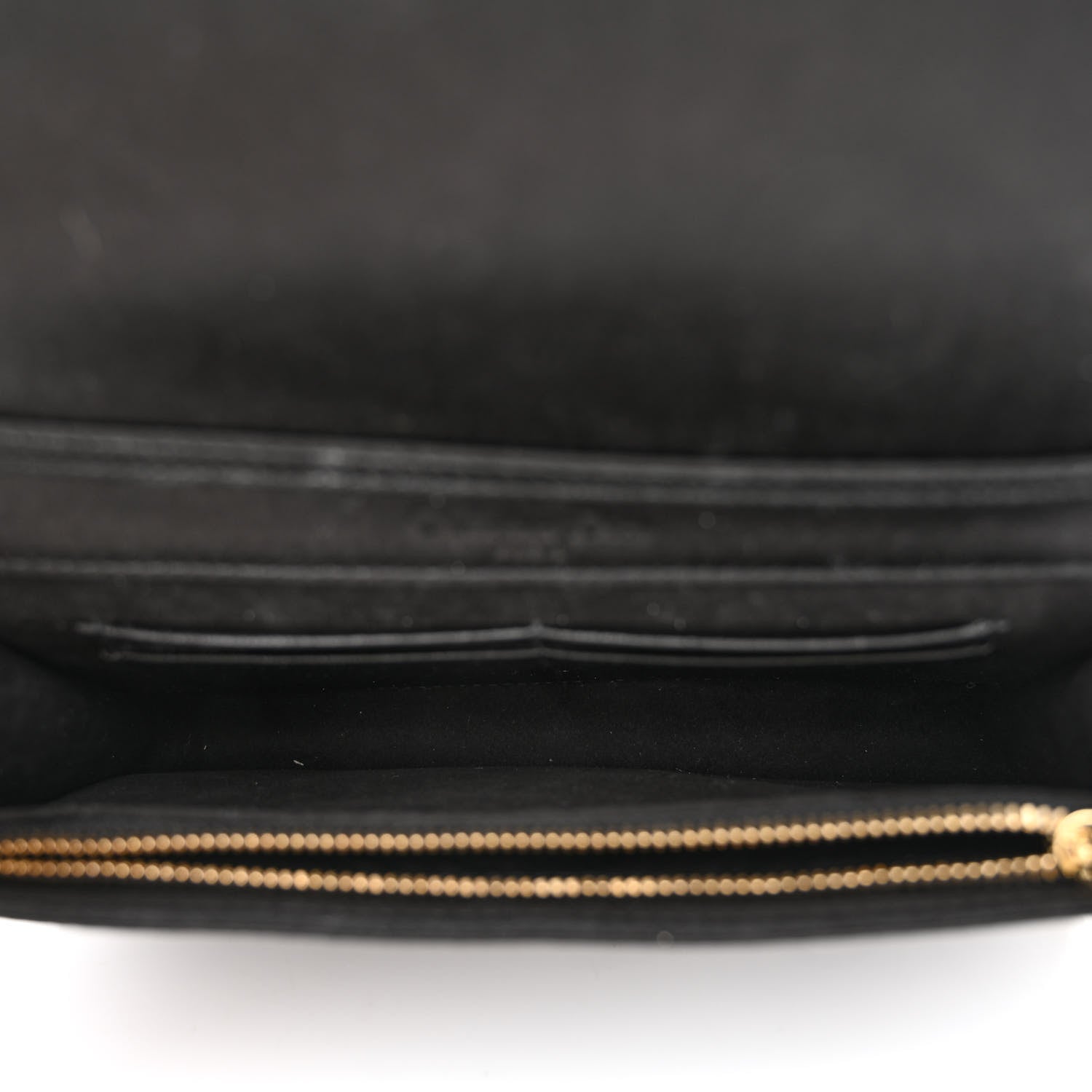 Christian Dior Satin Diorama Wallet on Chain Pouch Black 5 of 11