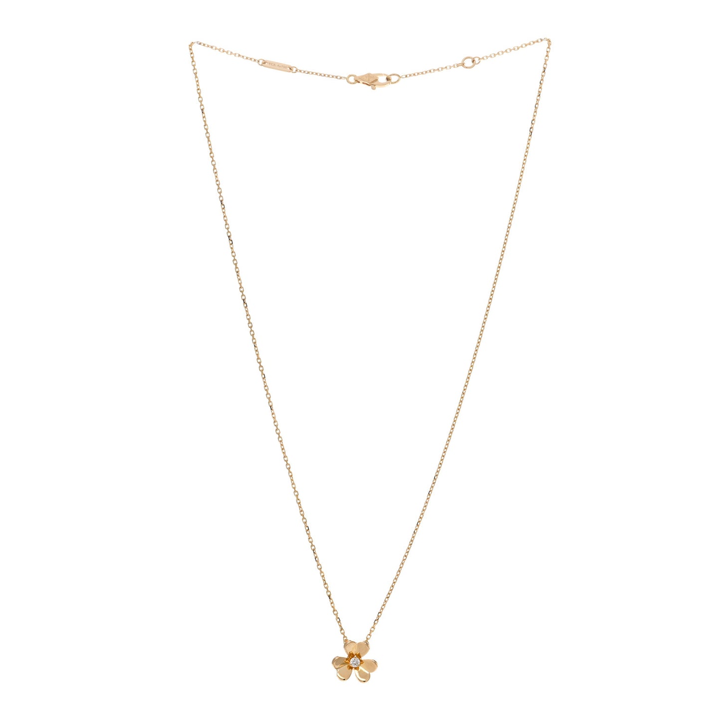 18K Yellow Gold Diamond Mini Frivole Pendant Necklace