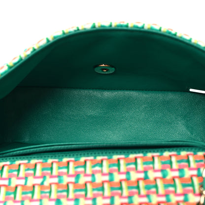 Chanel Tweed Quilted Mini Rectangular Flap Green Multicolor 5 of 11