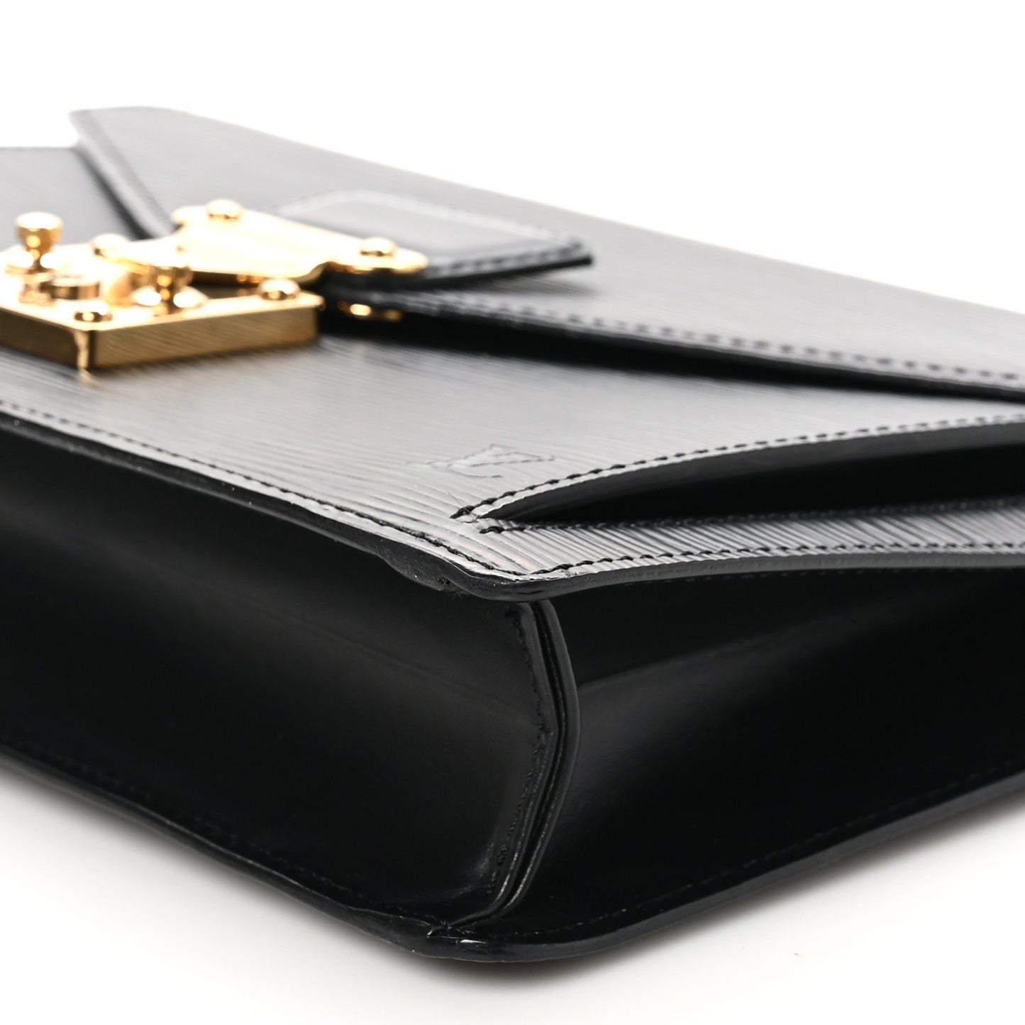 Epi Pochette Sellier Dragonne Clutch Black