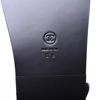 Chanel Grained Calfskin Velcro Dad Sandals 37.5 Black 10 of 11