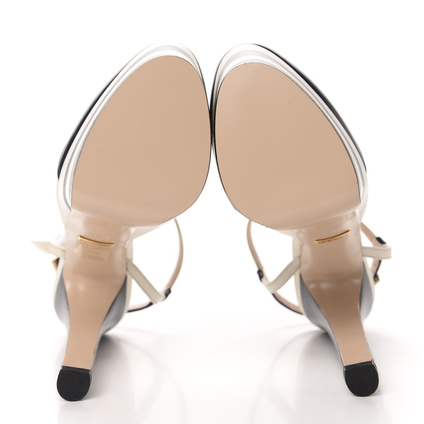 Calfskin Angel T-Strap Platform High Heel Pumps 35.5 Black