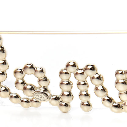 Chanel Metal Glass Swirling Pearls Brooch Pin Gold 2 of 3