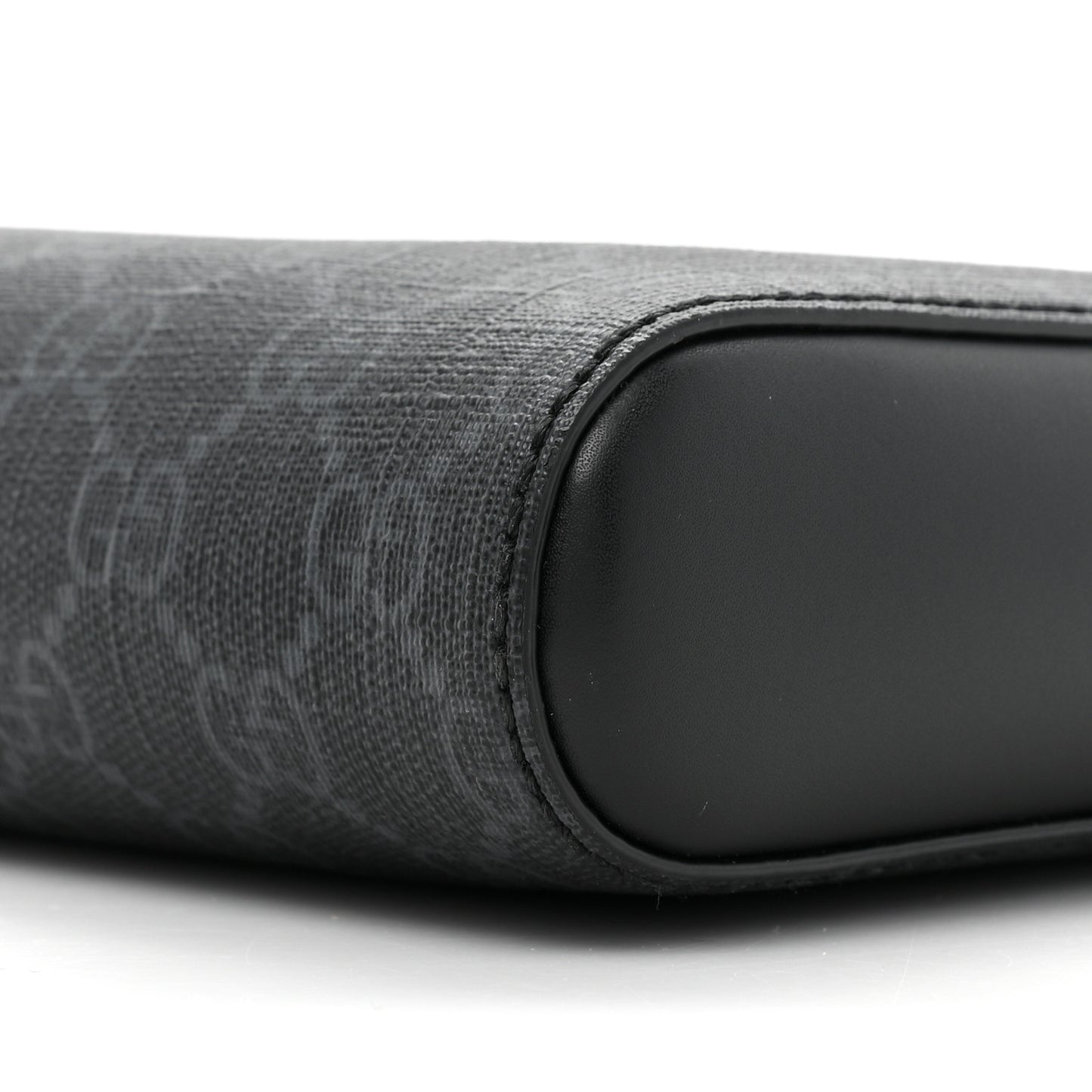 GG Supreme Monogram Web Small Flat Messenger Bag Black Grey
