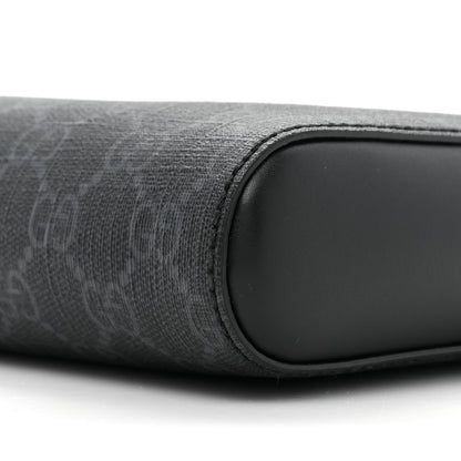 Gucci GG Supreme Monogram Web Small Flat Messenger Bag Black Grey 8 of 9