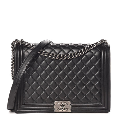 Chanel Lambskin Quilted Large Boy Flap Black 1 of 13