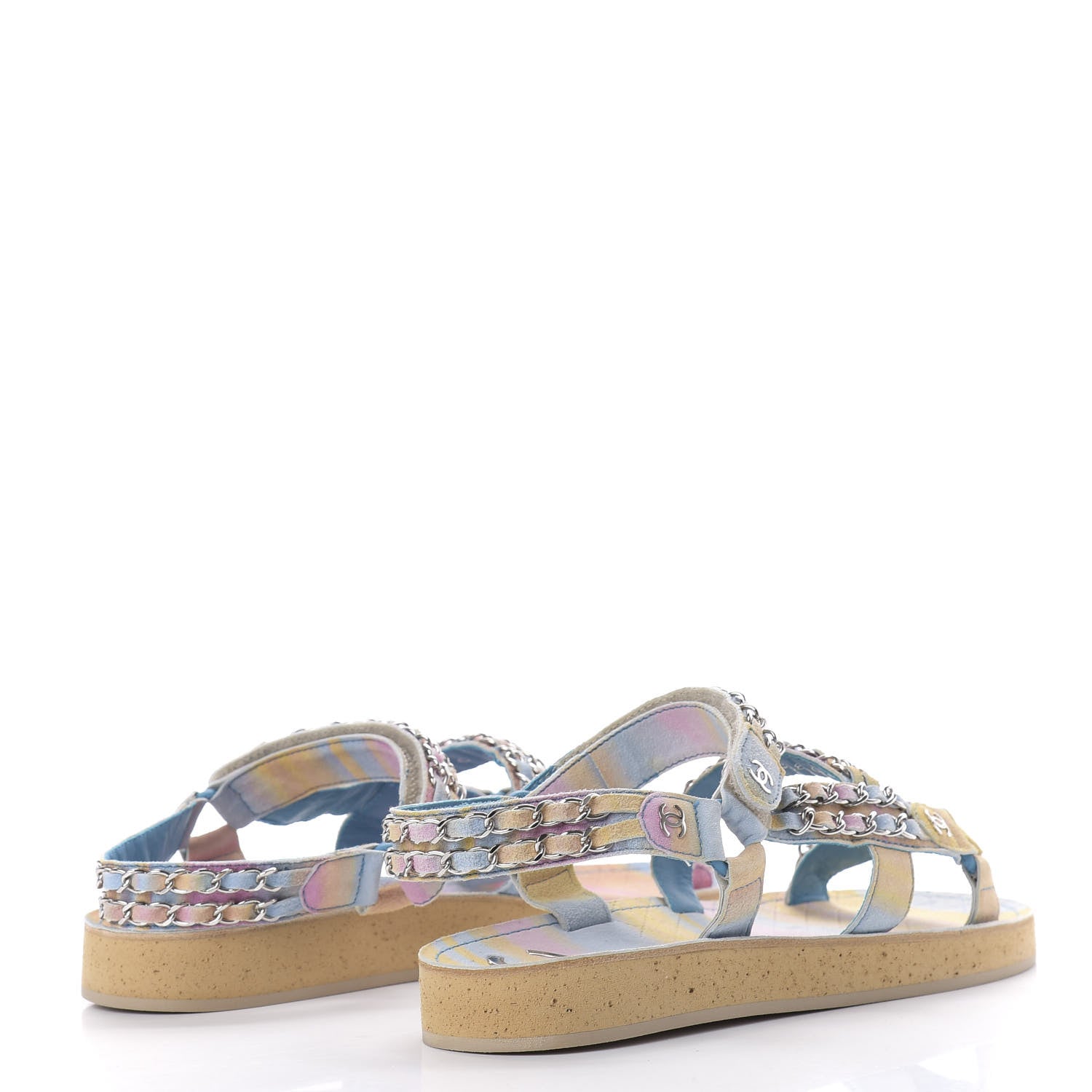 Chanel Fantasy Calfskin Chain Flat Sandals 38 Multicolor 4 of 9