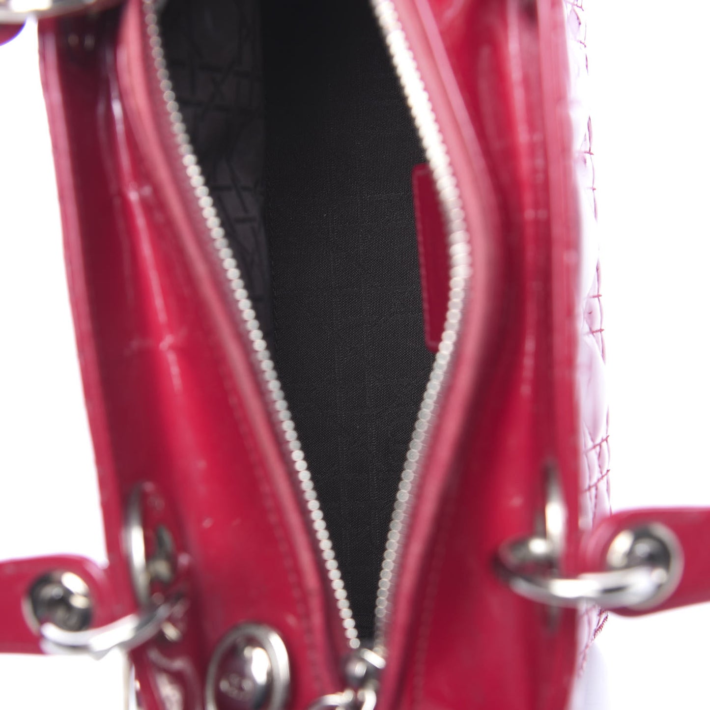 Patent Cannage Medium Lady Dior Red