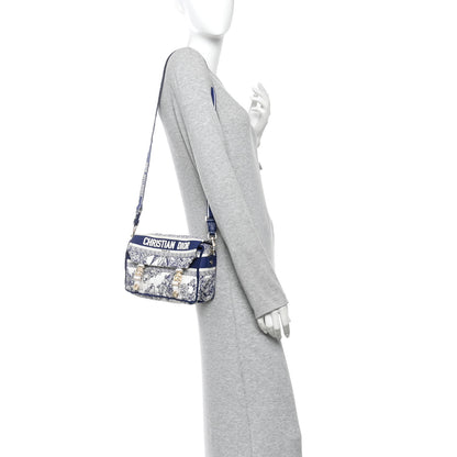 Christian Dior Canvas Embroidered Reve D'Infini Small Diorcamp Messenger  Blue 2 of 11