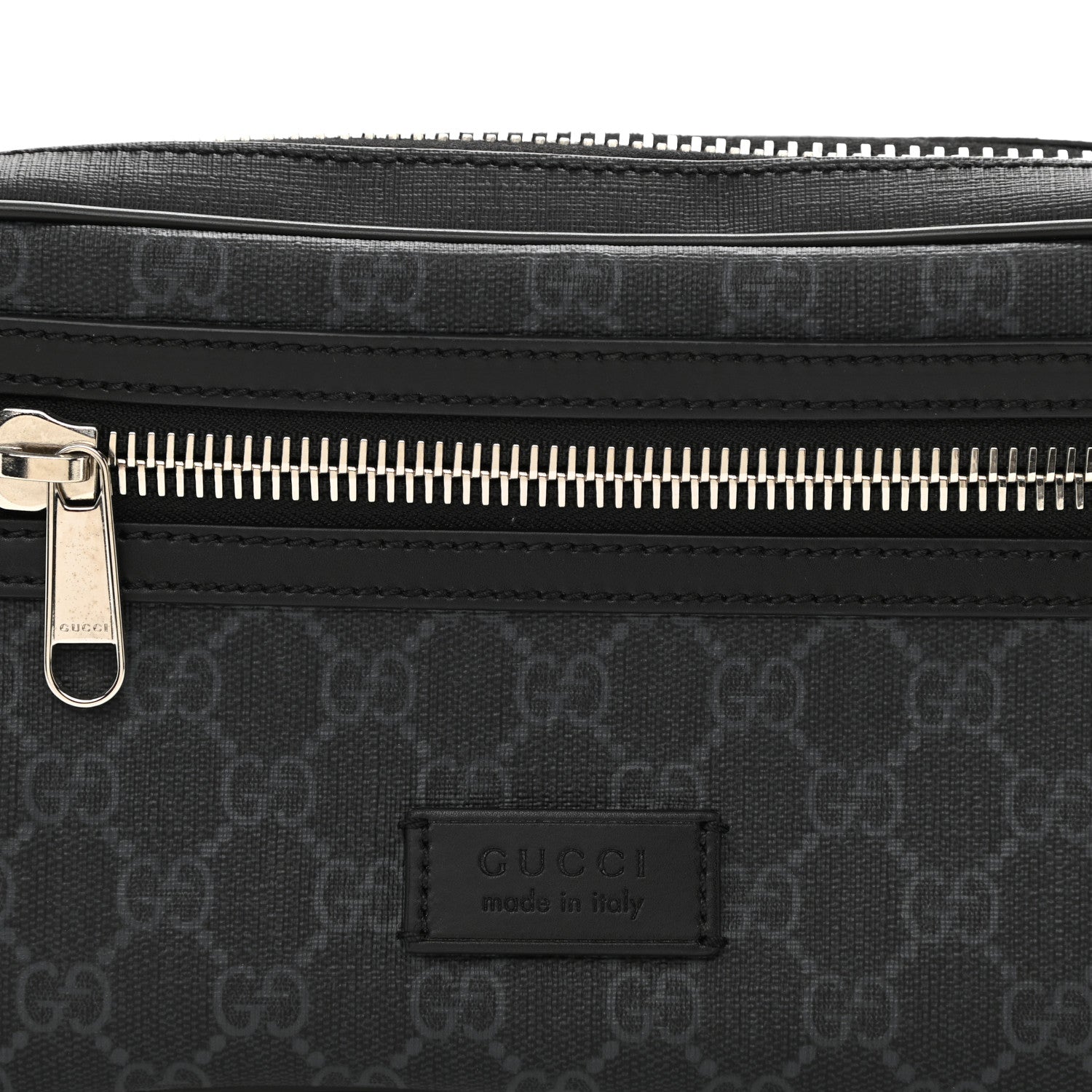 Gucci Soft GG Supreme Monogram Web Belt Bag Black Grey 8 of 9