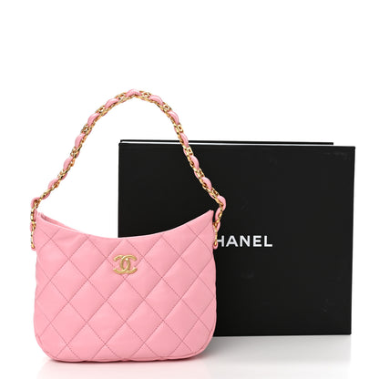 Chanel Lambskin Quilted CC Links Hobo Light Pink 11 of 11