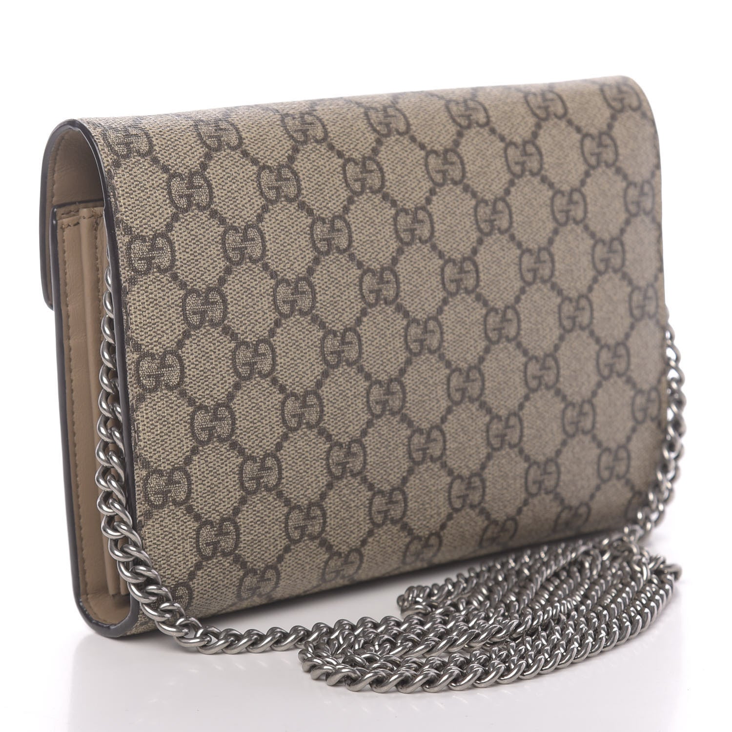 Gucci GG Supreme Monogram Mini Dionysus Chain Wallet Beige Taupe 3 of 12