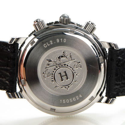 Hermes Stainless Steel Epsom 41mm Clipper Chronograph Quartz Watch Noir 3 of 7