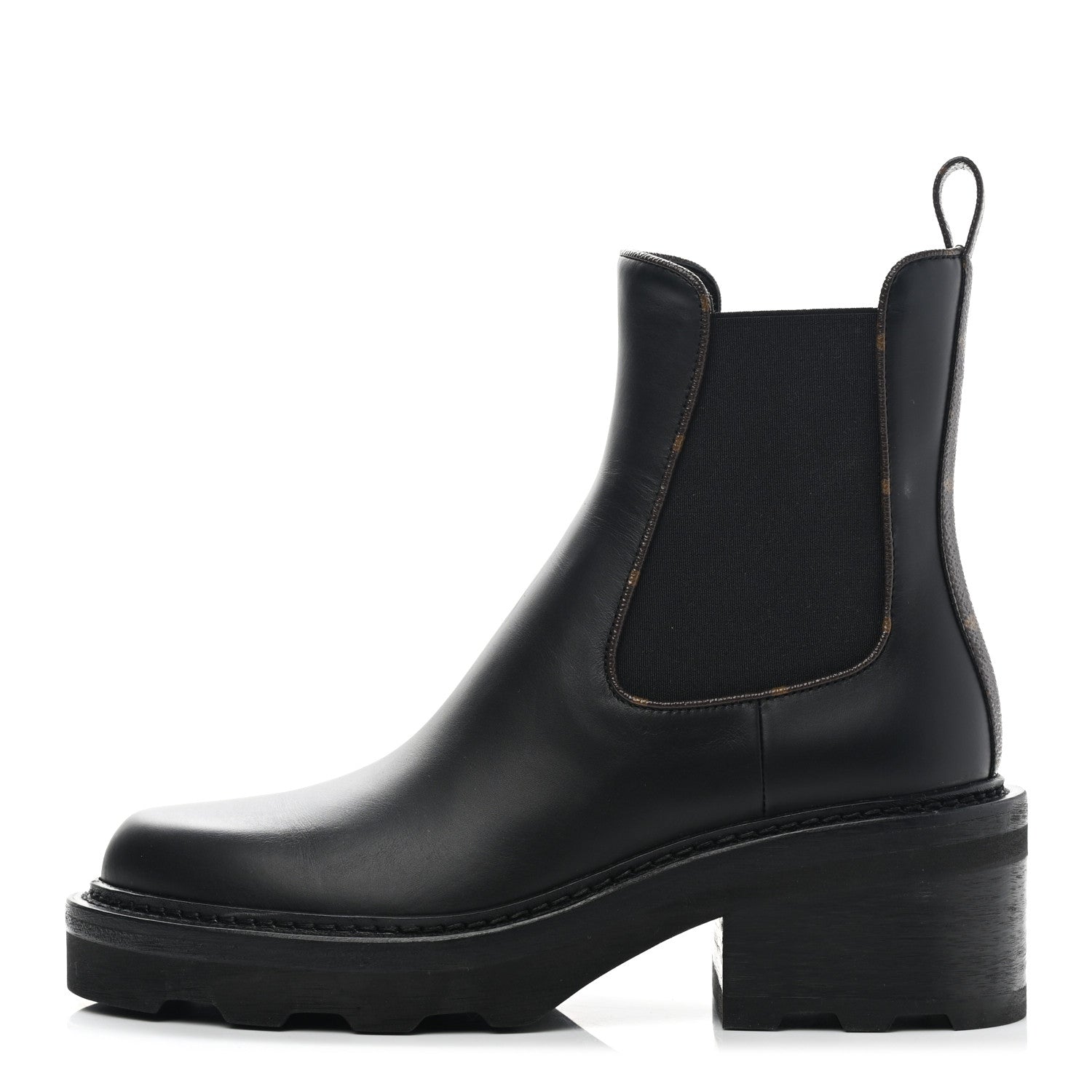 Louis Vuitton Calfskin Monogram Beaubourg Ankle Boots 38 Black 1 of 11