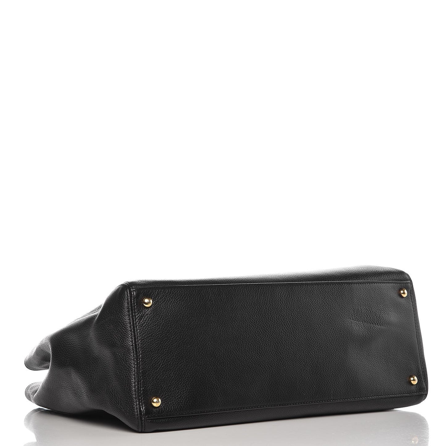 Calfskin Cerf Executive Shopper Tote Black