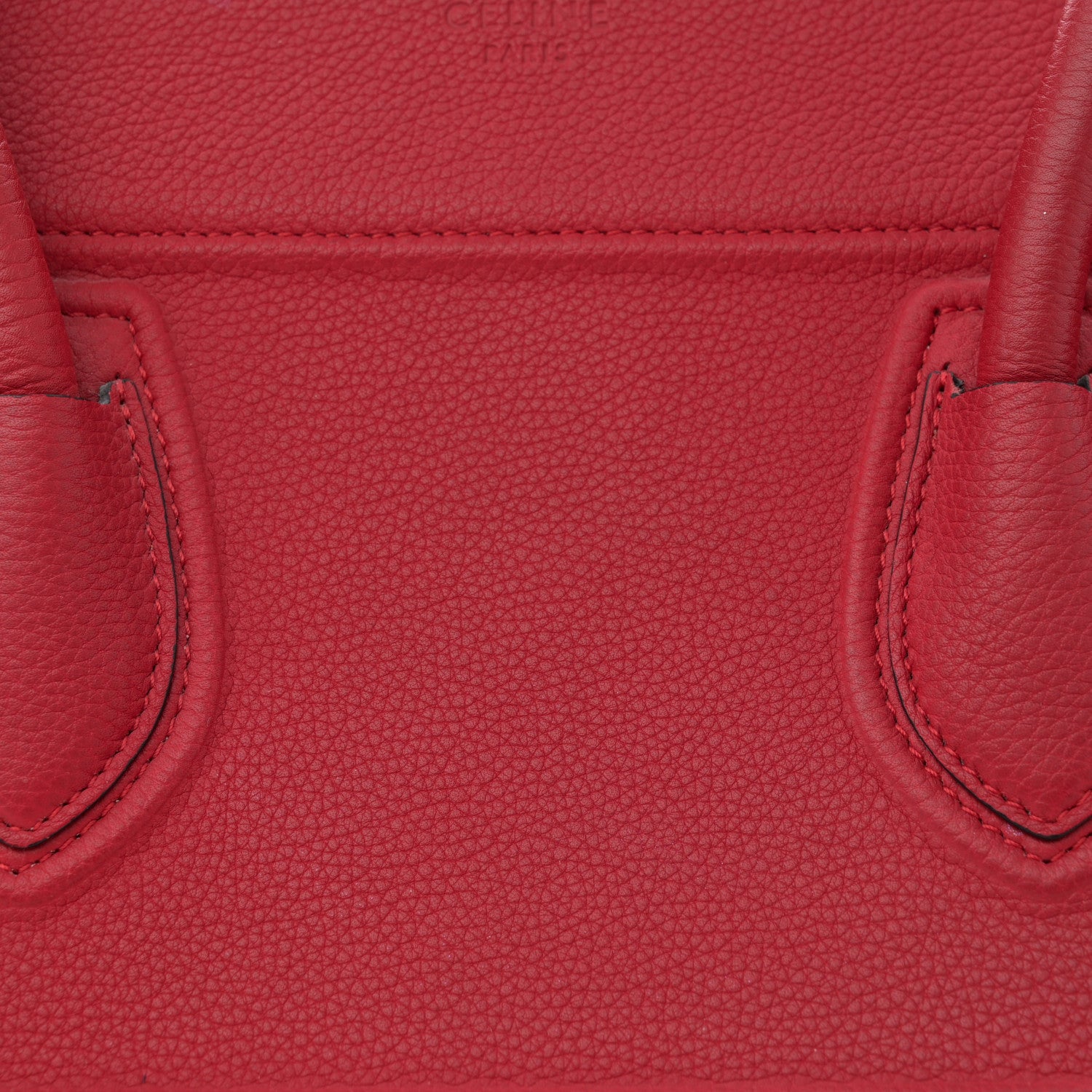 Celine Grained Baby Calfskin Medium Phantom Luggage Carmin 7 of 15