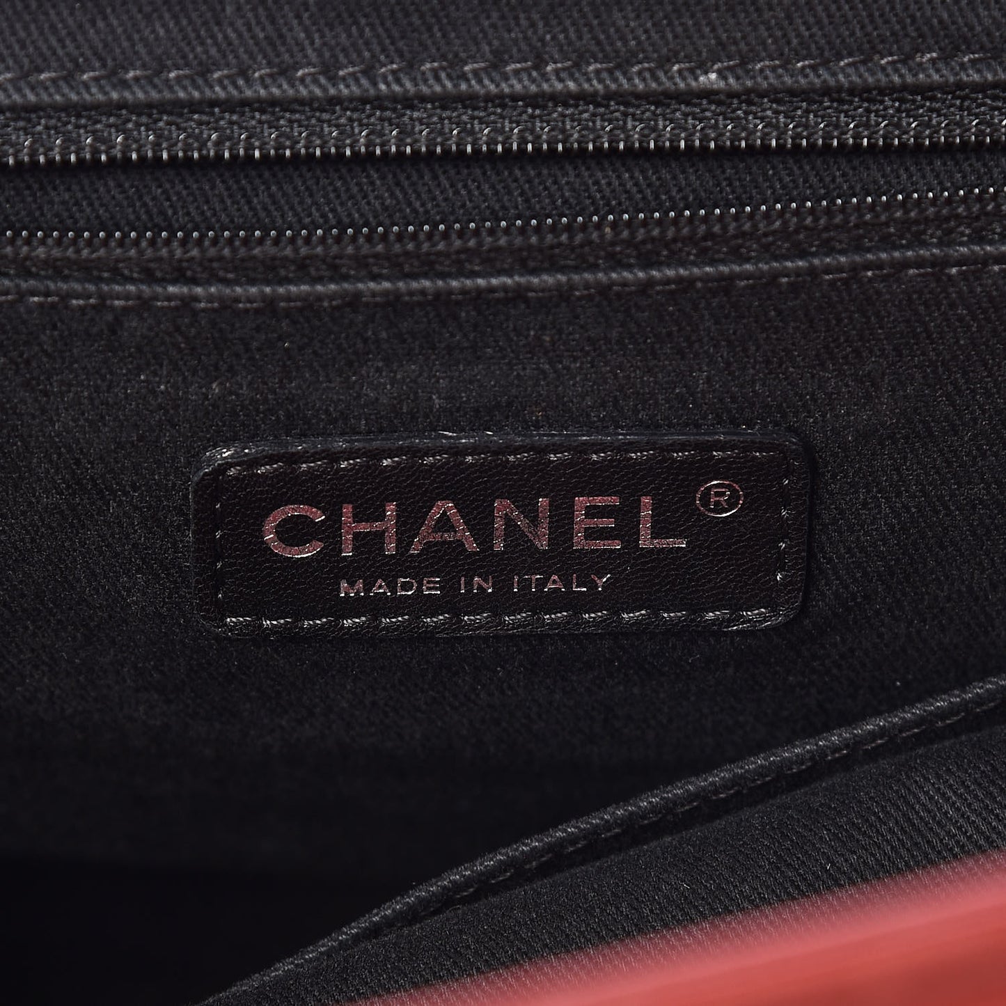 Iridescent Calfskin Large In The Mix Tote Red