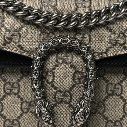 Gucci GG Supreme Monogram Suede Crystal Small Dionysus Shoulder Bag Beige Ebony Black 7 of 10