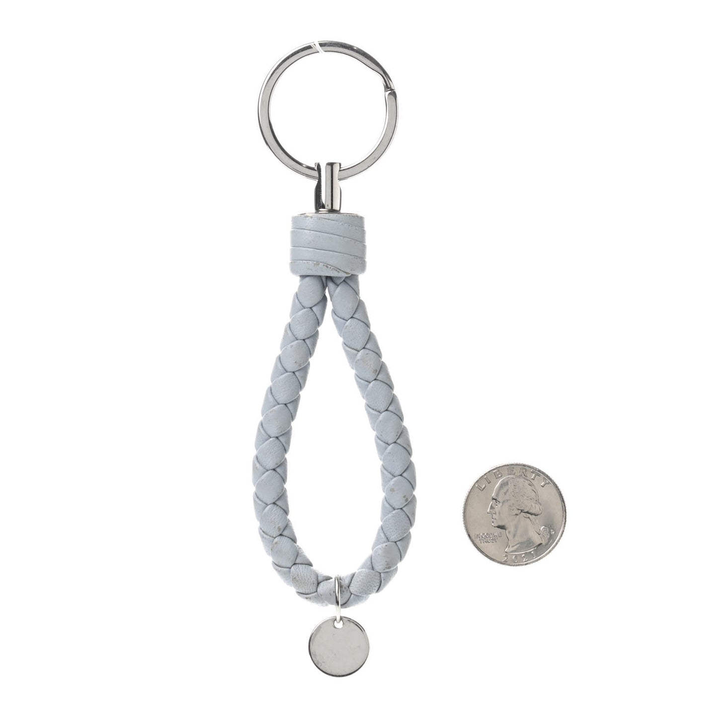 Nappa Intrecciato Key Ring Grey