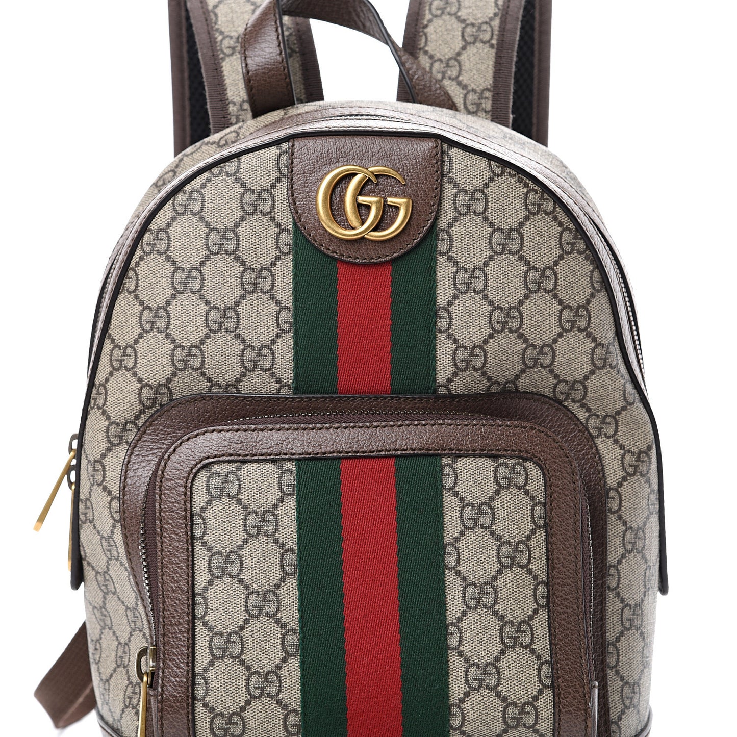 GG Supreme Monogram Calfskin Web Small Ophidia Day Backpack Beige Ebony New Acero