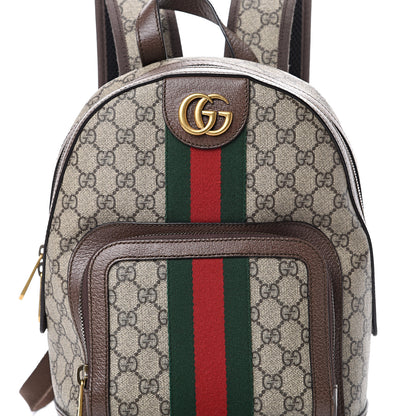 Gucci GG Supreme Monogram Calfskin Web Small Ophidia Day Backpack Beige Ebony New Acero 7 of 10
