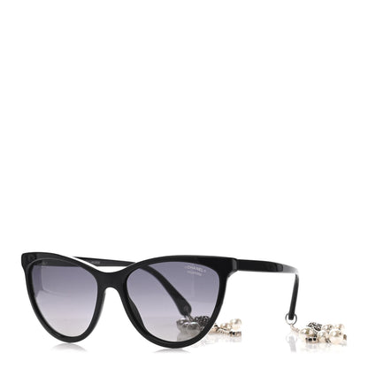 Chanel Acetate Fantasy Pearl Cat Eye Sunglasses 5341-H Black 1 of 4