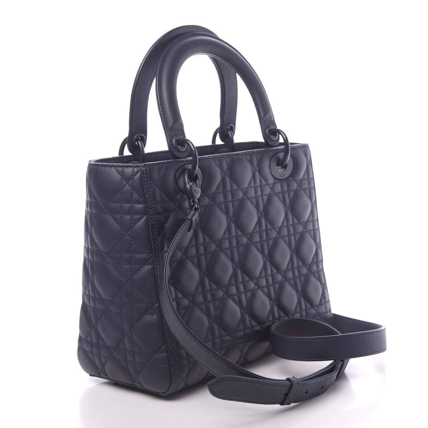 Ultra Matte Calfskin Cannage Medium Lady Dior Blue