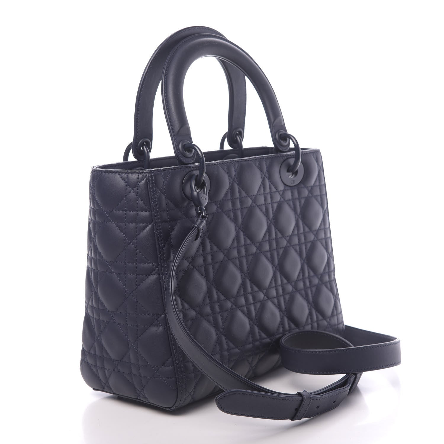 Christian Dior Ultra Matte Calfskin Cannage Medium Lady Dior Blue 3 of 11
