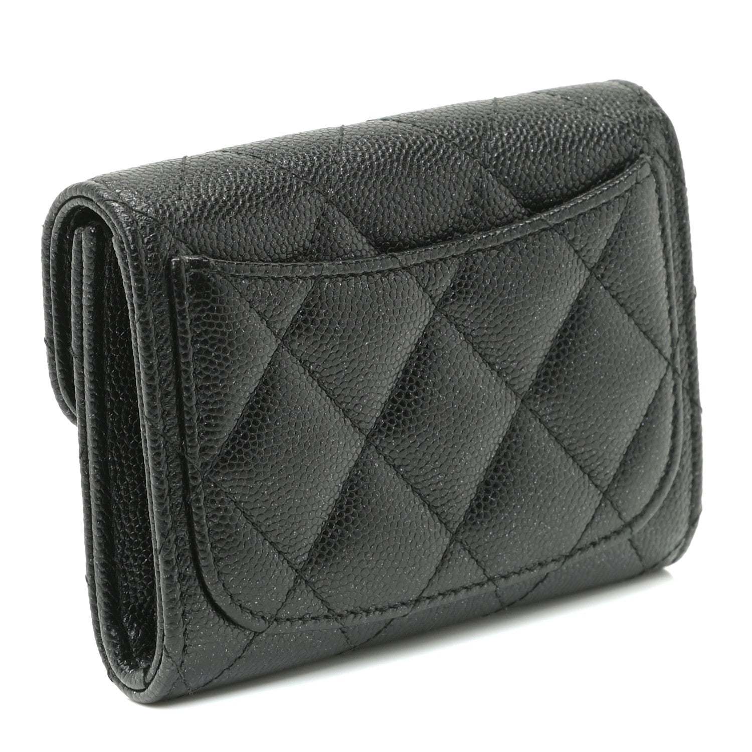 Chanel Iridescent Caviar Quilted Flap Card Holder Wallet Black 2 of 7