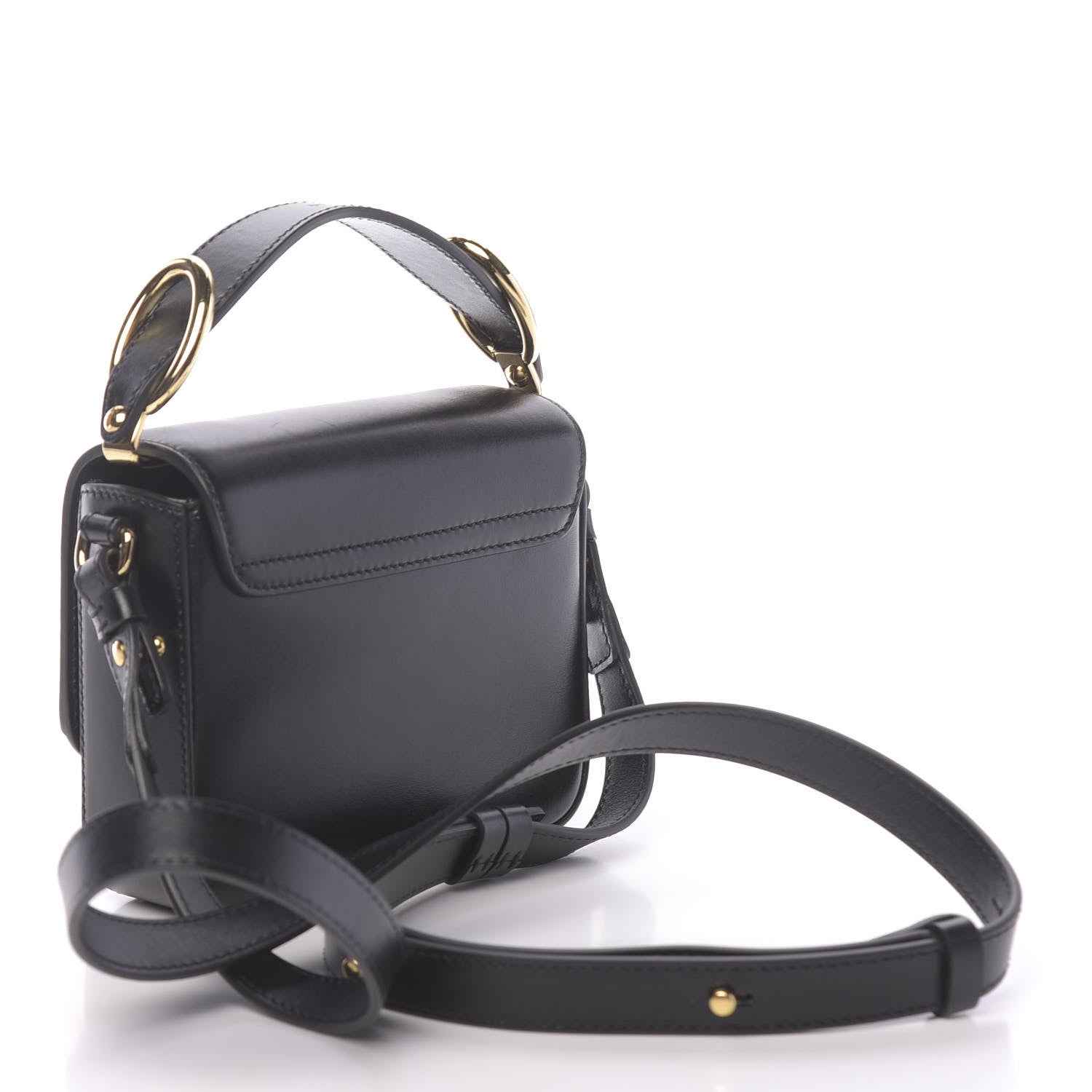 Chloe Shiny Calfskin Suede Mini C Double Carry Black 3 of 9