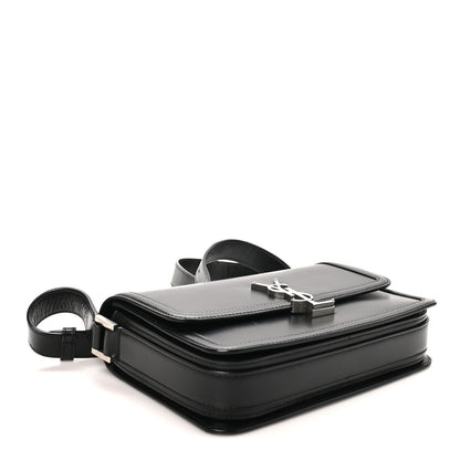 Saint Laurent Box Calfskin Monogram Medium Solferino Satchel Black 4 of 10