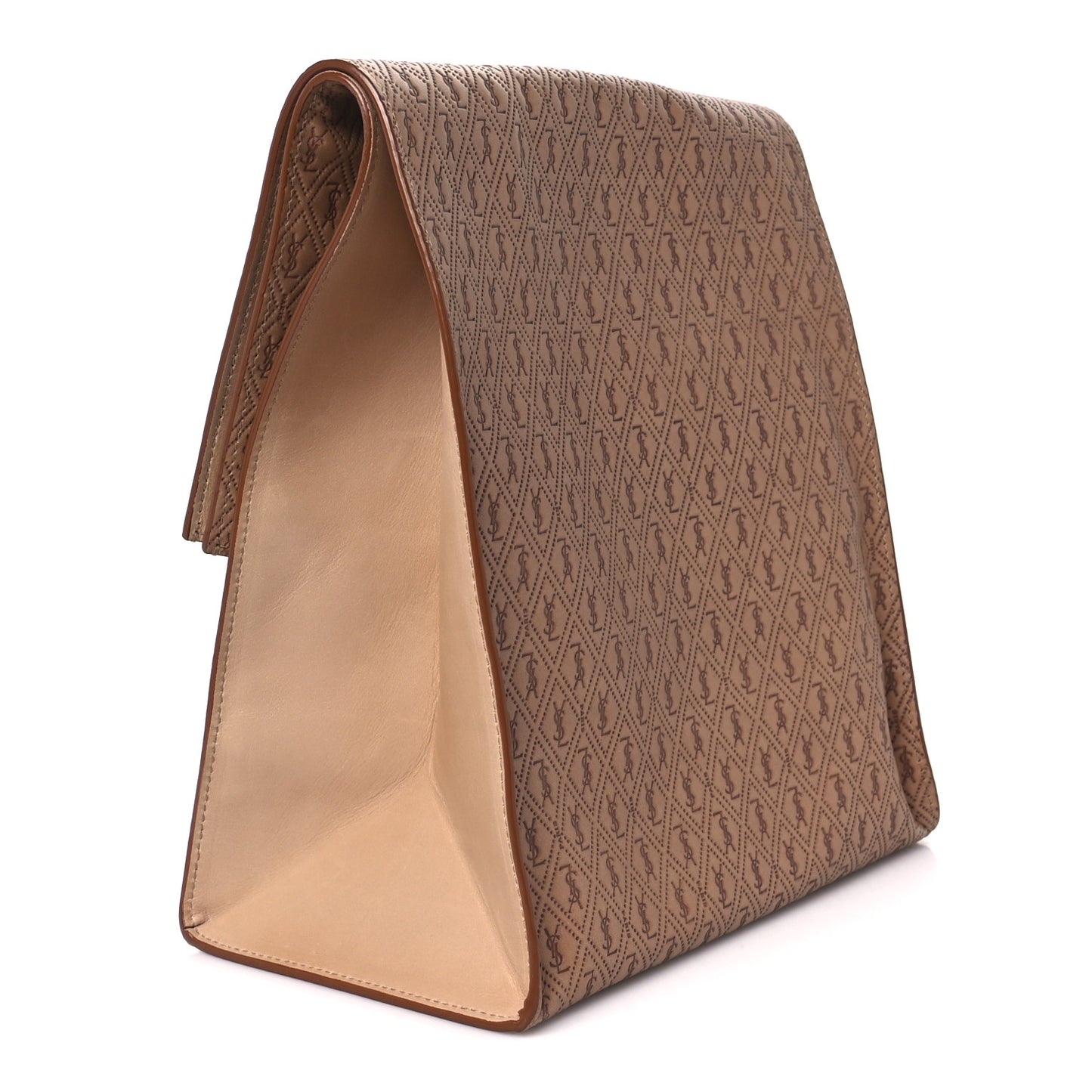 Calfskin Monogram Deli Paper Bag Vintage Beige
