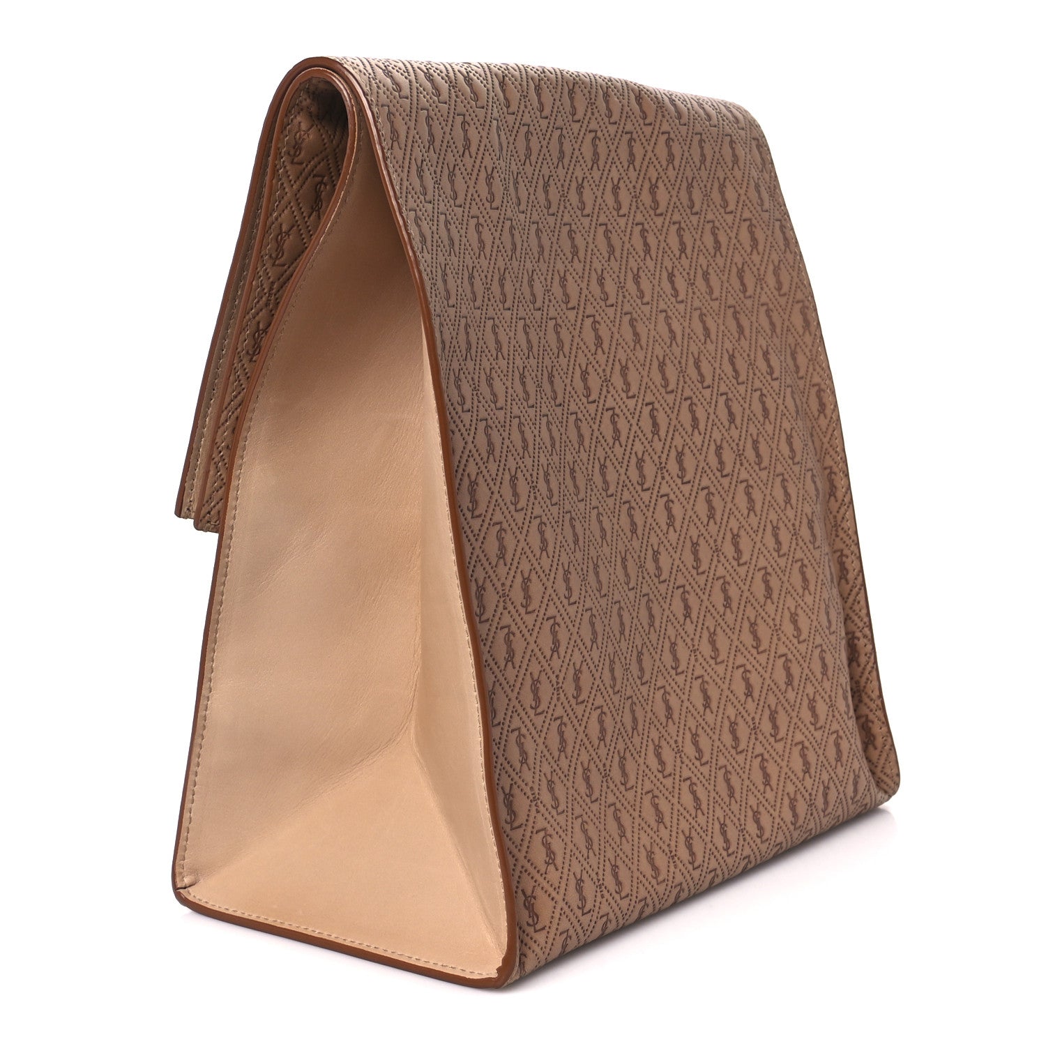 Saint Laurent Calfskin Monogram Deli Paper Bag Vintage Beige 3 of 10