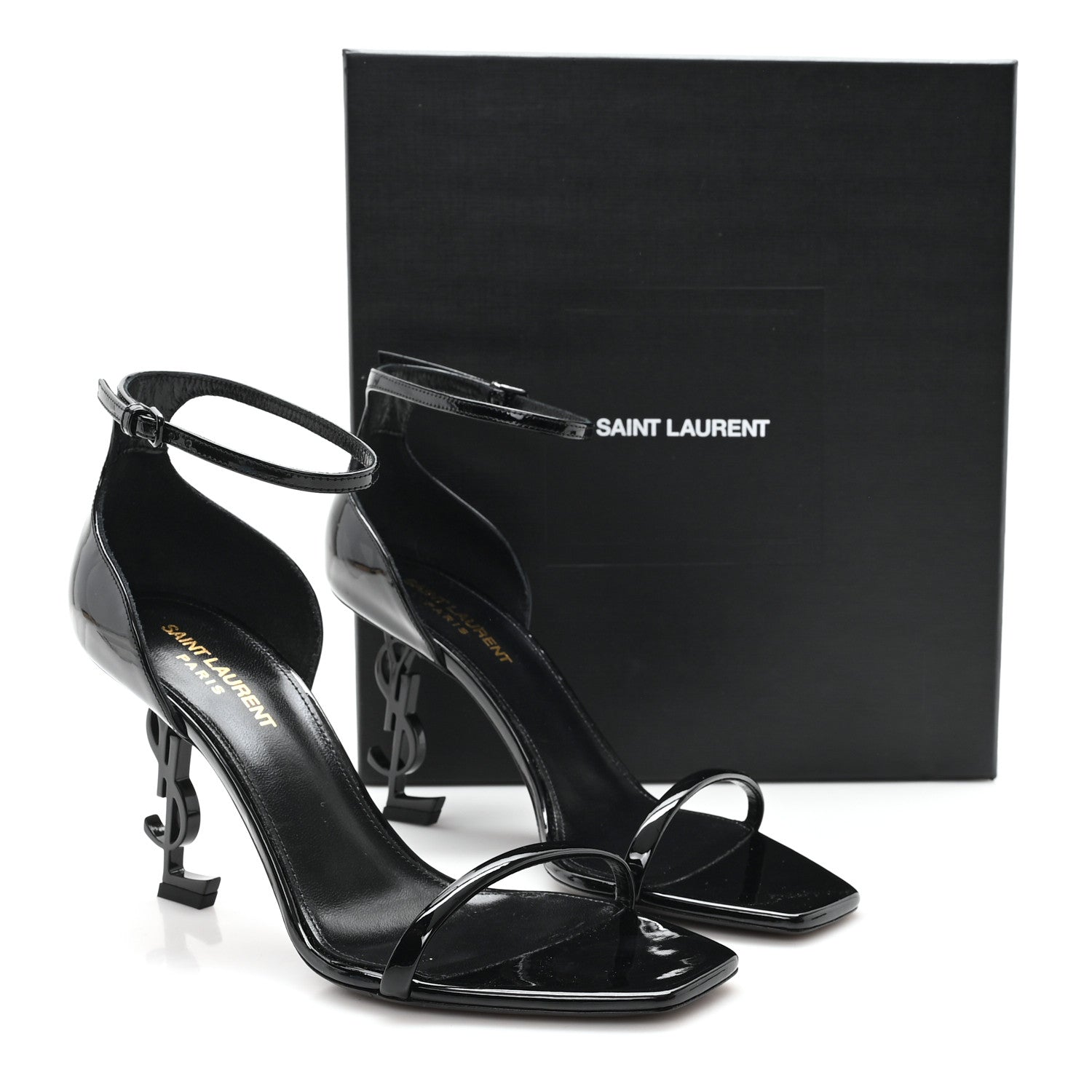 Saint Laurent Patent Calfskin Opyum 85 Sandals 39.5 Black 10 of 10