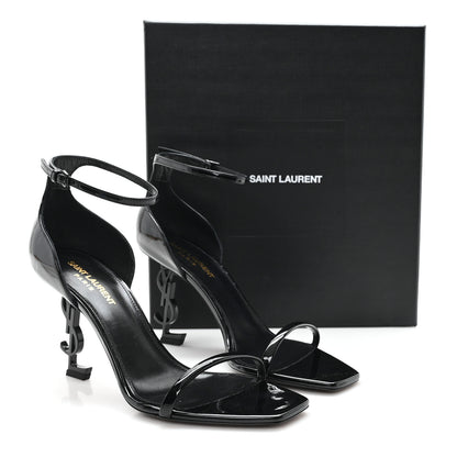 Saint Laurent Patent Calfskin Opyum 85 Sandals 39.5 Black 10 of 10