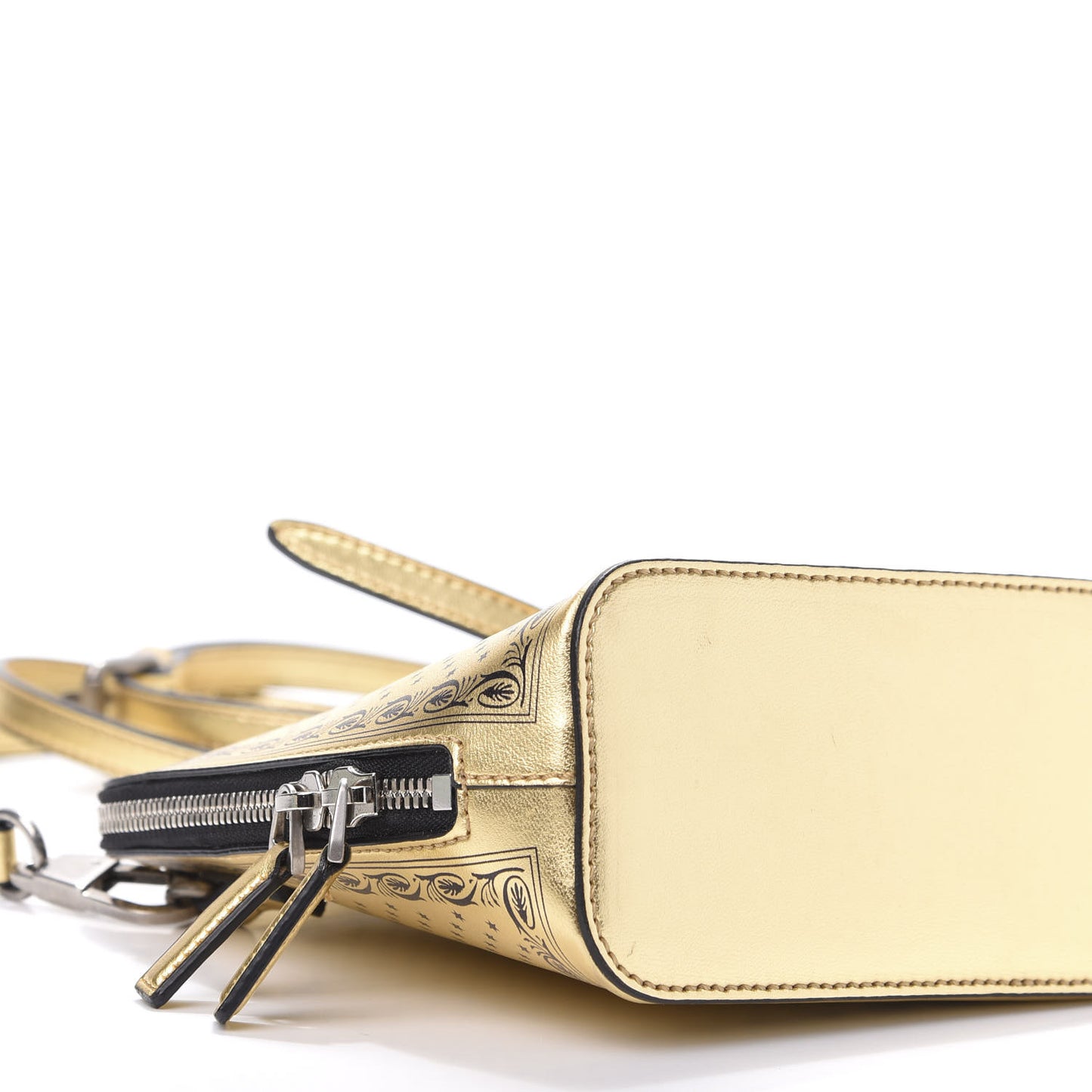X SEGA Calfskin GUCCY Stars Mini Dome Shoulder Bag Gold