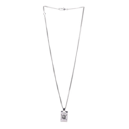 Gucci Sterling Silver GucciGhost Hamlet Skull Dog Tag Pendant Necklace 3 of 4