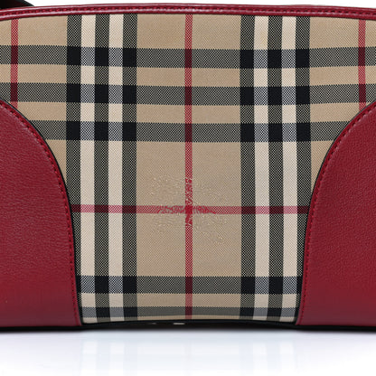 Burberry Haymarket Check Small Chichester Crossbody Clutch Red 8 of 10