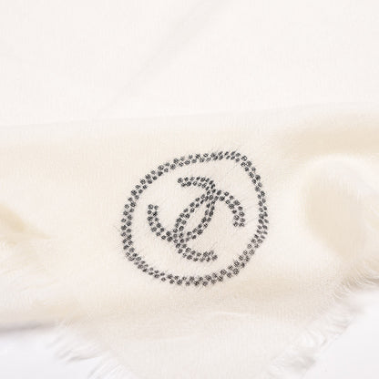 Chanel Cashmere CC Scarf White 5 of 7