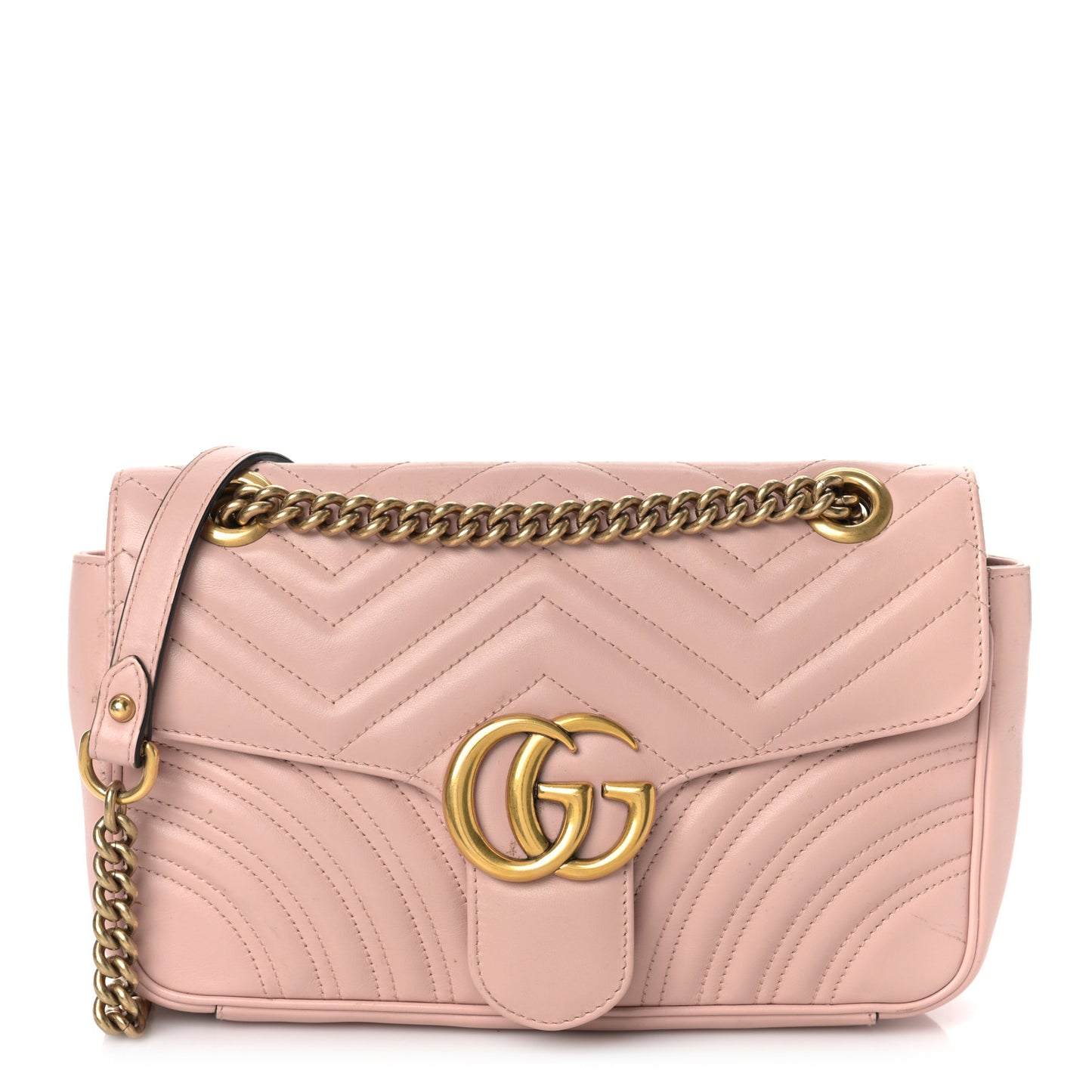 Calfskin Matelasse Small GG Marmont Shoulder Bag Perfect Pink