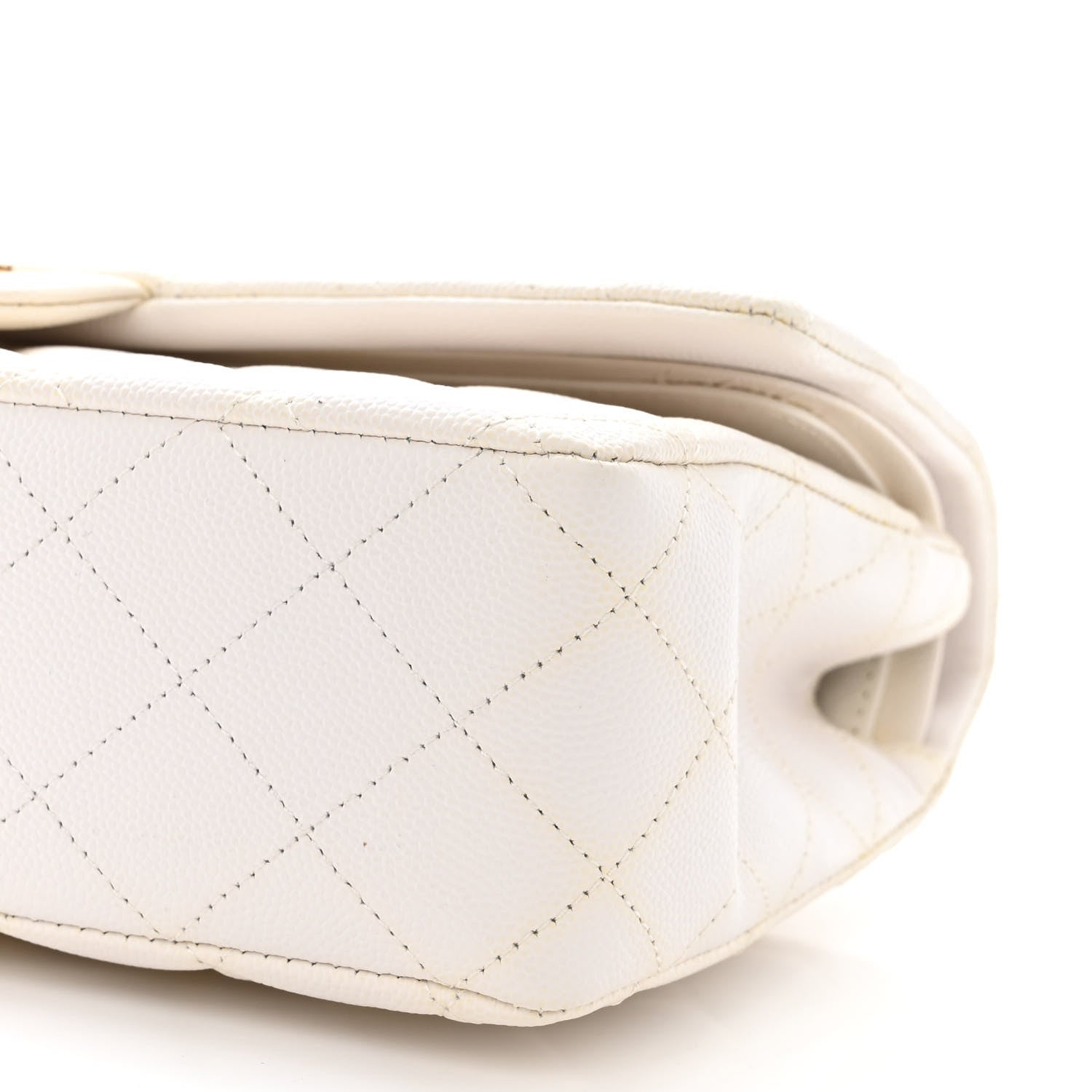 Chanel Caviar Quilted Medium Double Flap White 9 of 11